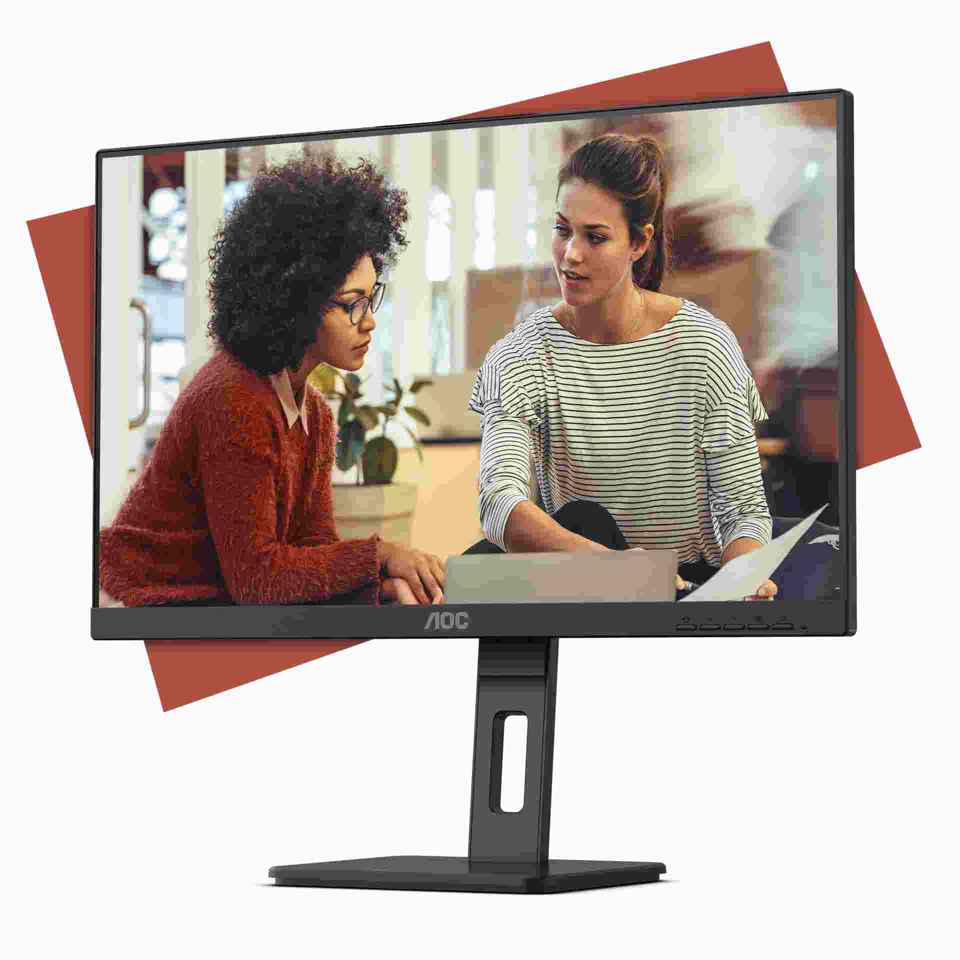AOC Monitor 24E3QAF, 23,8", IPS, 1920x1080, 16:9, 250cd, 1000:1, 4ms, DP, HDMI, 75Hz, pivot, repro