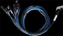 ARECA int. SlimlineSAS x8 SFF-8654 straight to 8x SATA + 2x sideband cable, 75cm
