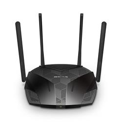 AX1800 Dual-Band Wi-Fi 6 Router SPEED: 574 Mbps at 2.4 GHz + 1201 Mbps at 5 GHz SPEC: 4× Fixed External Antennas, 3× Gig