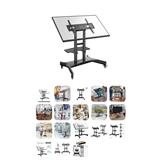 BAZAR ONKRON Tilting Mobile TV Stand for 50'' – 83 Inch LCD LED OLED TV Screens & Touch Panels Rolling TV