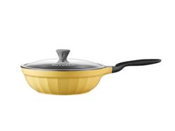 BUYDEEM CP151 hliníková pánev s nepřilnavým povrchem, průměr 26 cm, barva žlutá