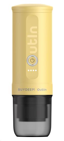 BUYDEEM Přenosné espresso Outin Nano - jemně žlutá, 80 ml, 20 bar, 92°C ohřátí vody, mletá káva nebo kapsle