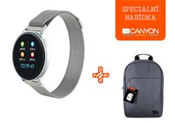 CANYON bundle smart hodinky CNS-SW71SS + batoh CNE-CBP5DB4 ZDARMA
