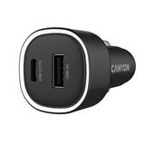 CANYON car charger OnDrive 85 PD 83W USB-A+USB-C Black