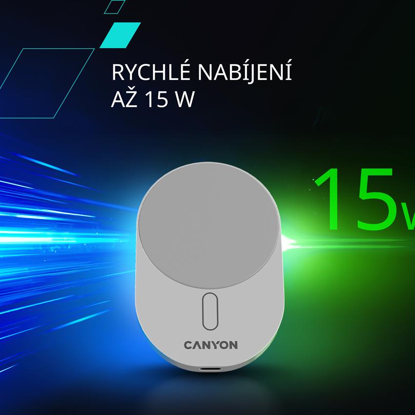 CANYON car charger OnGrip 105 15W Qi2 Wireless Black