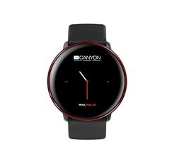 CANYON chytré hodinky Marzipan, 1,22" dotykový display, IP68, multisport, iOS/android, černo-červená - poškozený obal