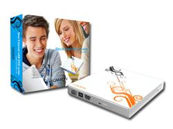 Canyon DVDRW1W 8x, slim, USB, retail, white, externí