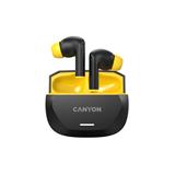 CANYON headset HEXAGON 7 TWS ANC+ENC Wireless Charge Black Yellow