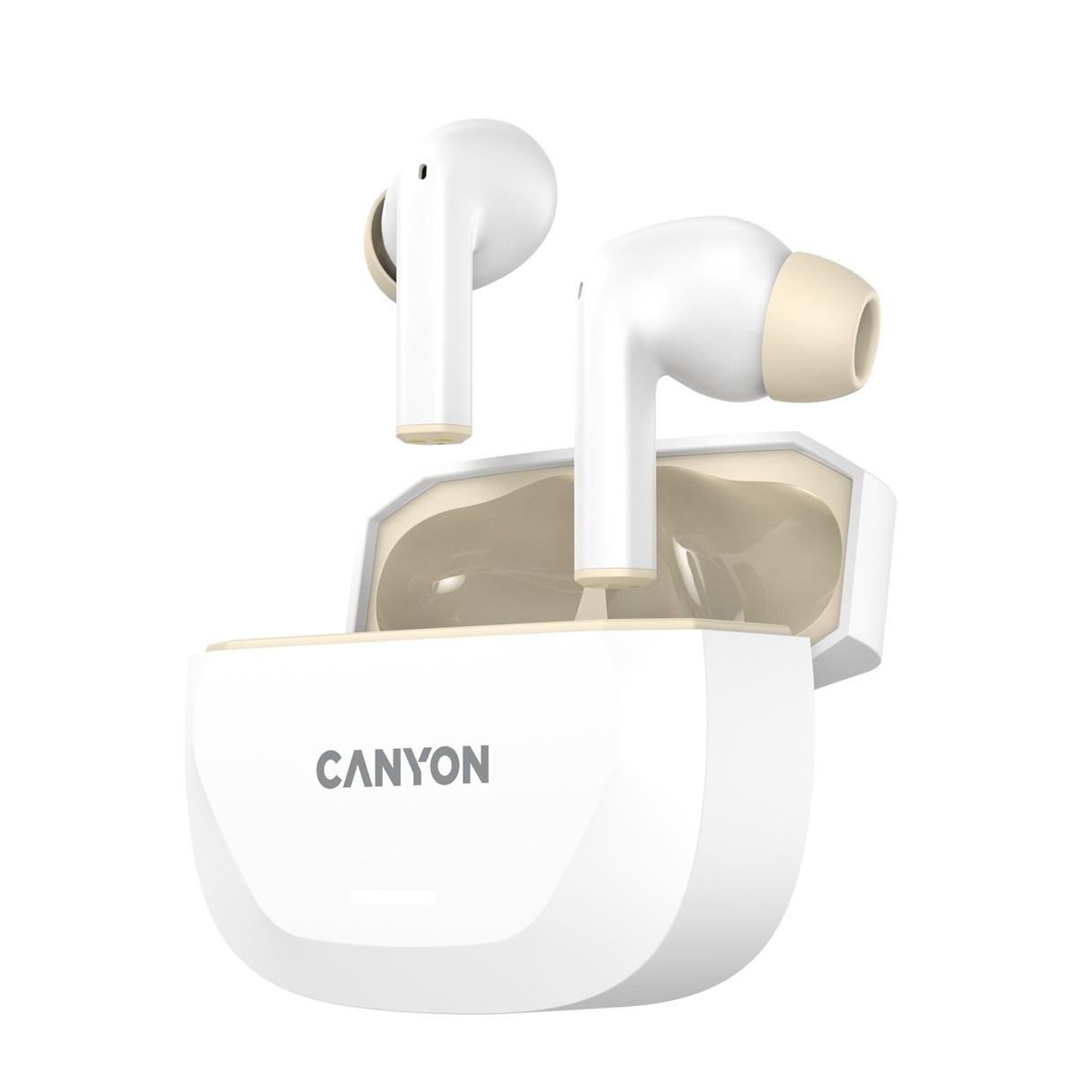 CANYON headset HEXAGON 7 TWS ANC+ENC Wireless Charge White Beige