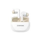 CANYON headset HEXAGON 7 TWS ANC+ENC Wireless Charge White Beige