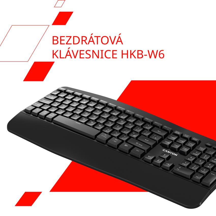 CANYON klasická USB klávesnice, omývatelná, černá