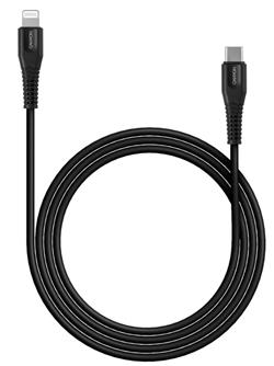 CANYON nabíjecí kabel Lightning MFI-4, USB-C Power delivery 18W, Apple certifikát, délka 1.2m, černá