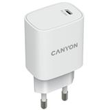 CANYON nabíječka do sítě H-20-02, 1x USB-C PD 20W, bílá