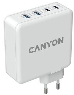 CANYON síťová rychlonabíječka GaN, H-100 (100W), vstup 100-240V, výstup USB-C1/C2 5-20V, USB-A 1/A2 4.5-20V
