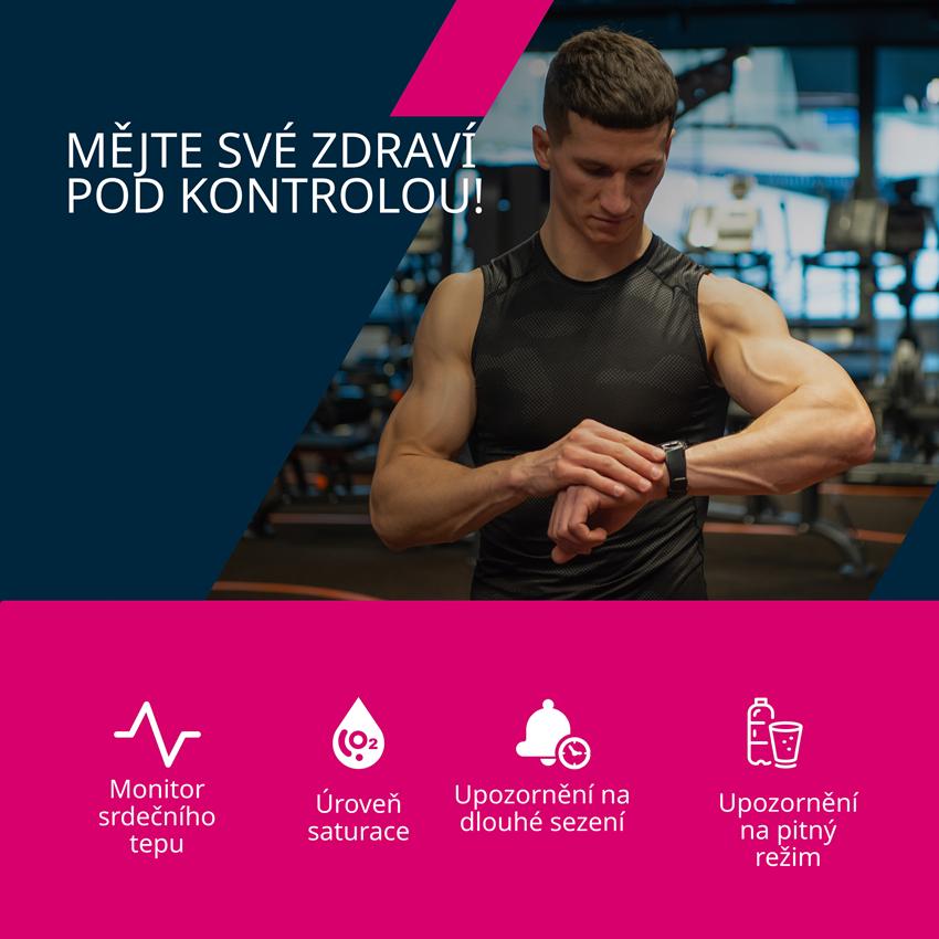 CANYON smart hodinky Badian SW-68 BLACK, 1,28" TFT displej, multi-sport, SpO2, IP68, BT 5.0, Android/iOS