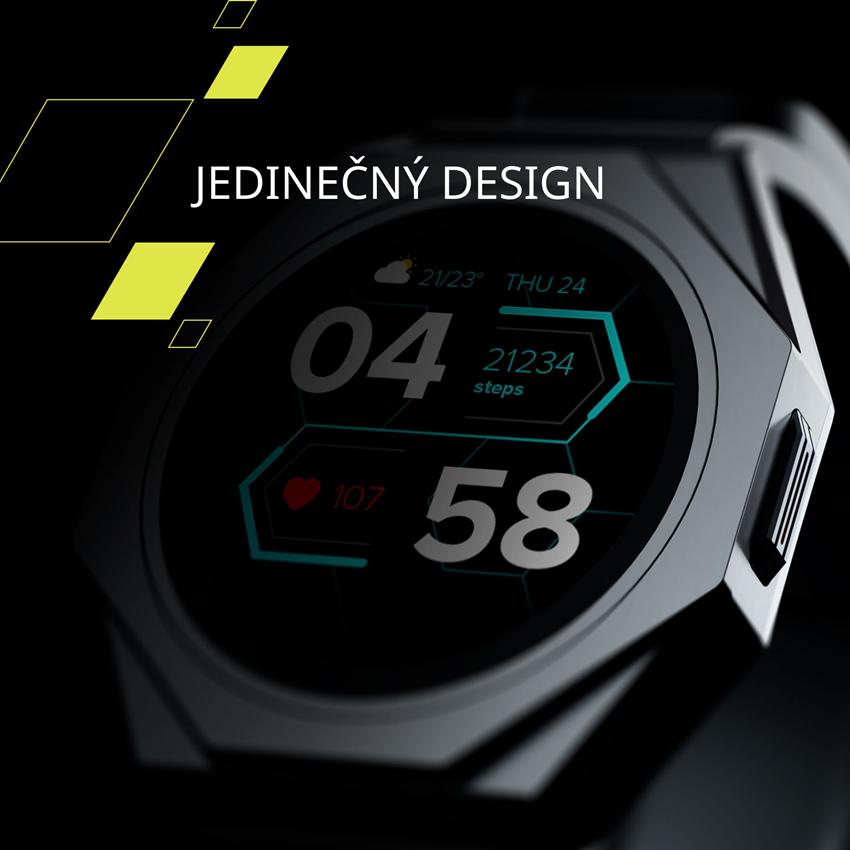 CANYON smart hodinky Otto SW-86, 1,3" LTPS, SpO2, HR, krevní tlak, 25 multi-sport, black