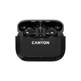 CANYON TWS-3 Bluetooth sportovní sluchátka s mikrofonem, BT V5, nabíjecí pouzdro 300mAh, cerná
