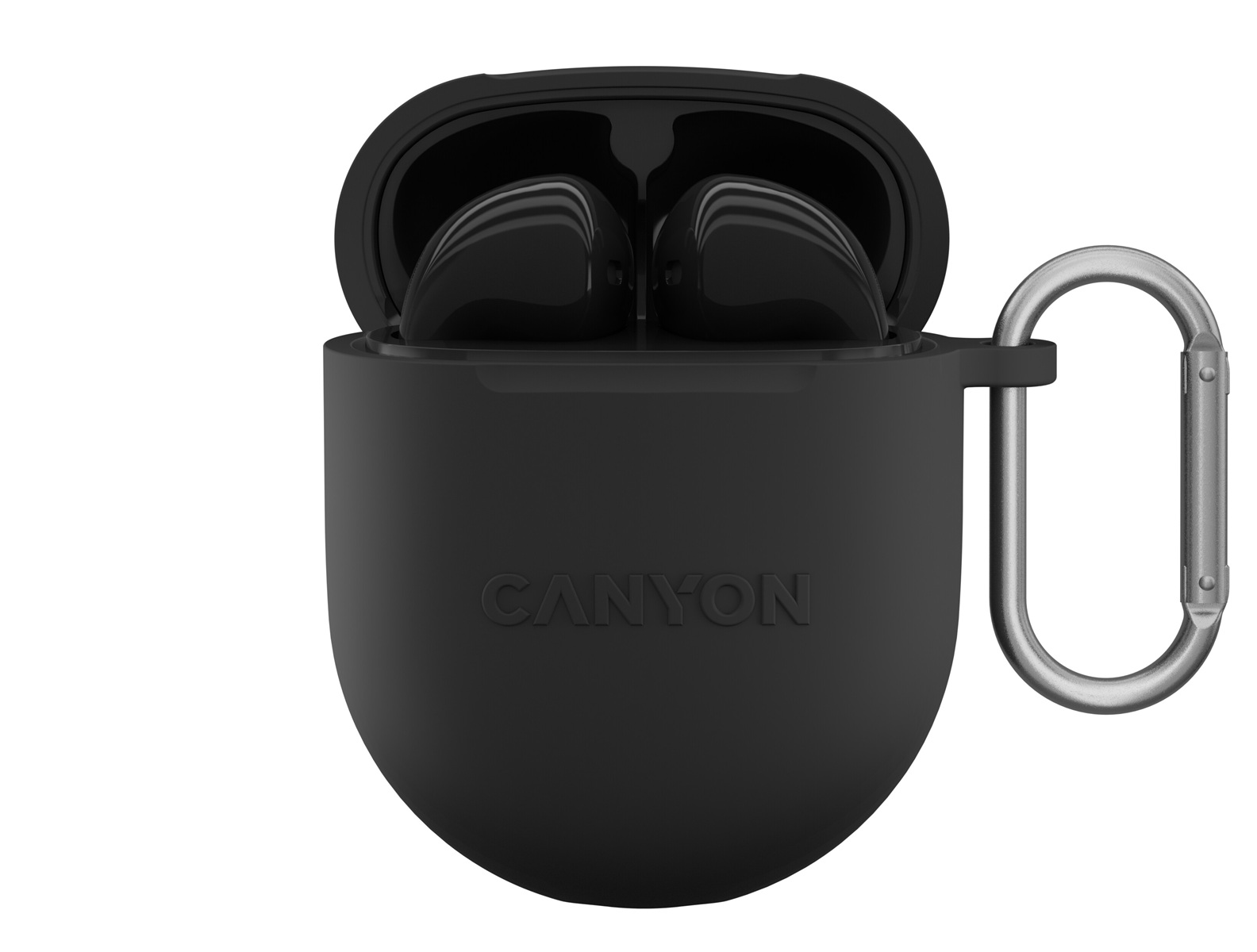 CANYON TWS-6 BT sluchátka s mikrofonem, BT V5.3 JL 6976D4, pouzdro 400mAh+30mAh až 22h, černá