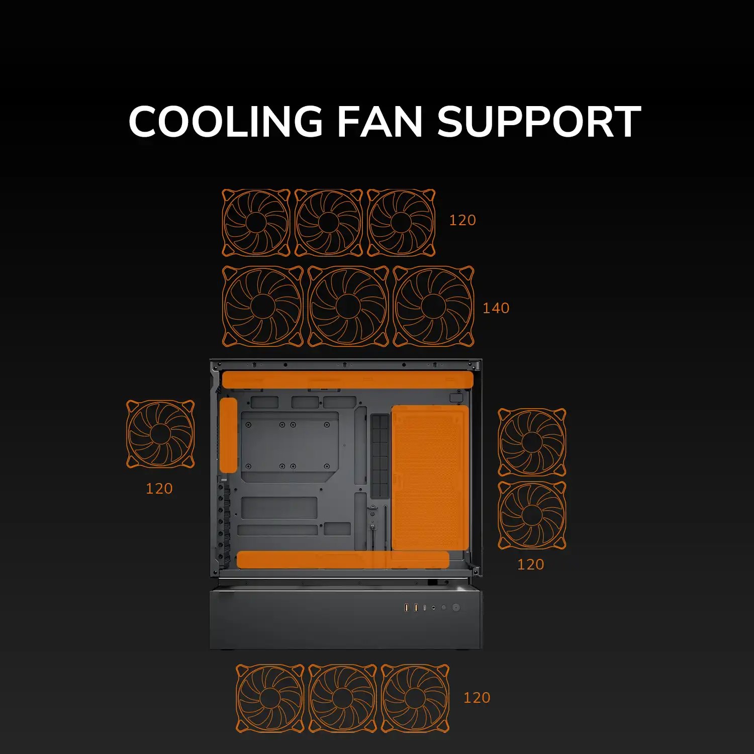 COUGAR PC skříň CFV235 Black Mid Tower