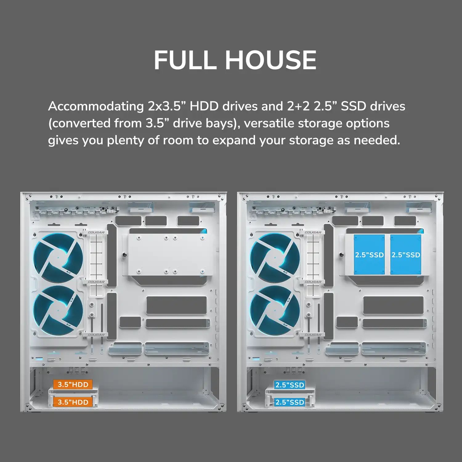 COUGAR PC skříň CFV235 White Mid Tower