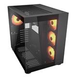 COUGAR PC skříň FV150 RGB Black Mid tower Dual-Chamber ATX glass, 4x 120mm ARGB fans