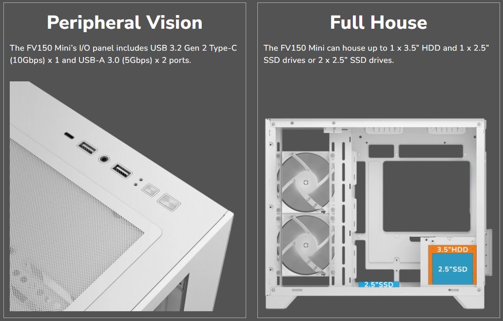 COUGAR PC skříň FV150 RGB Black Mini tower