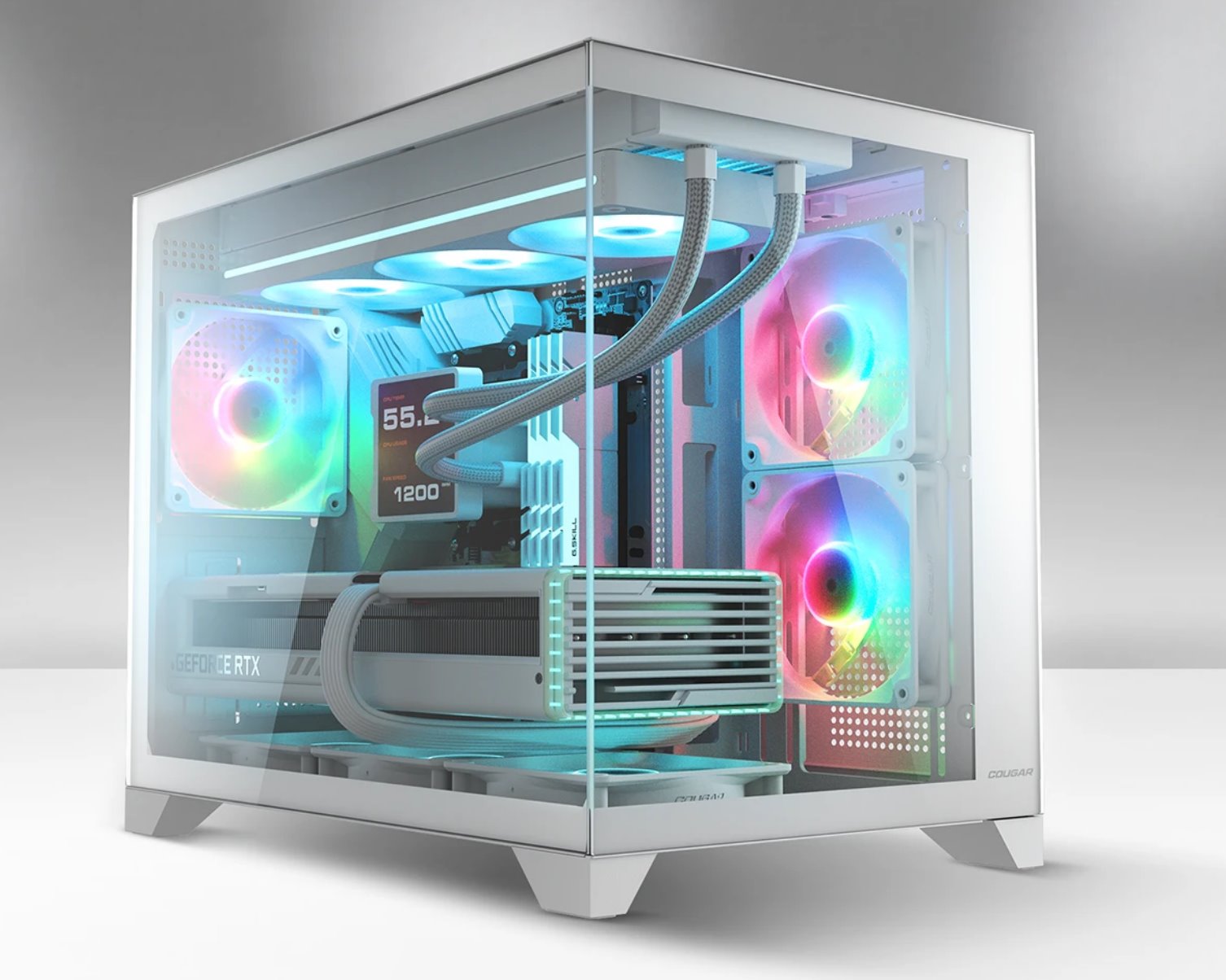COUGAR PC skříň FV150 RGB White Mini tower