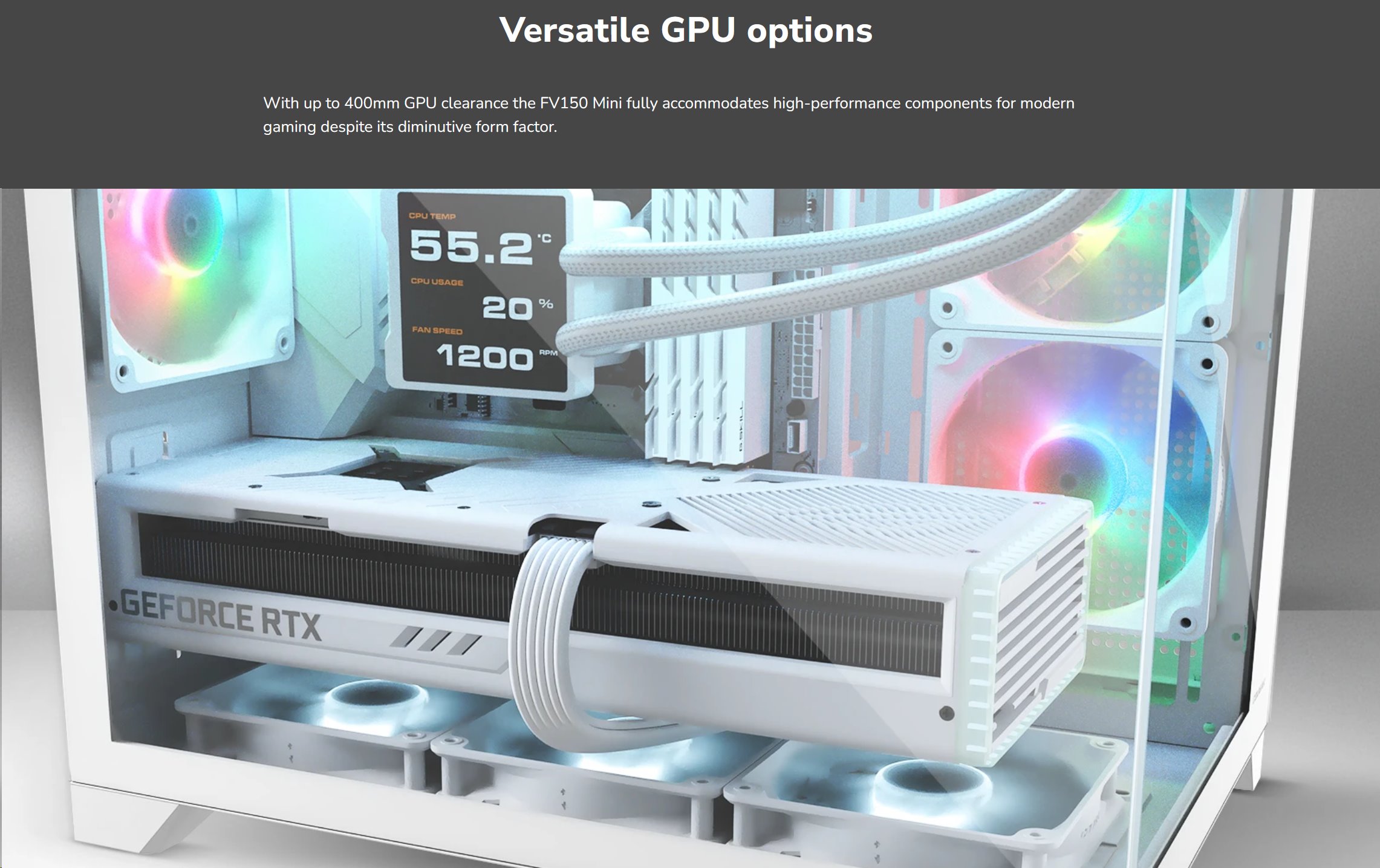 COUGAR PC skříň FV150 RGB White Mini tower