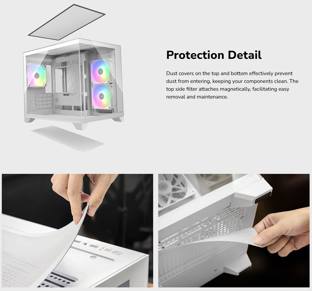 COUGAR PC skříň FV150 RGB White Mini tower