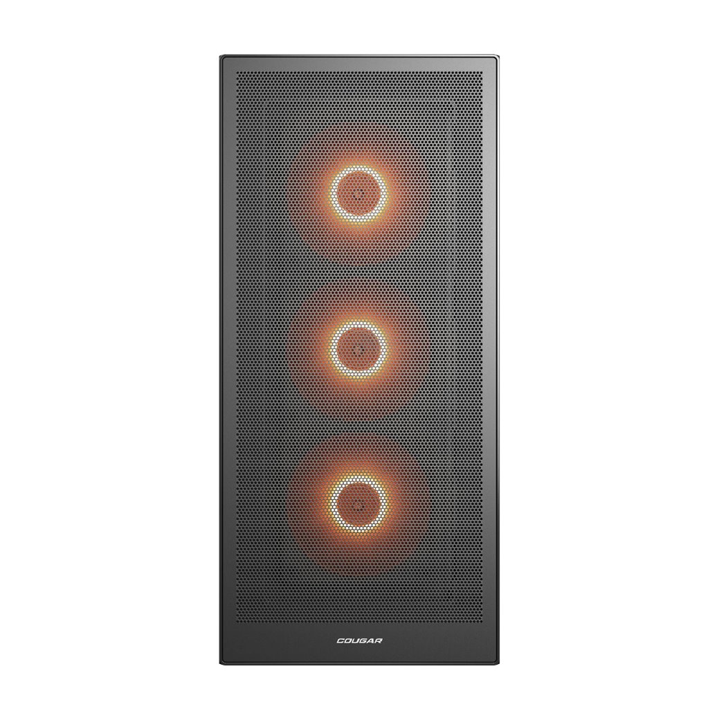 COUGAR PC skříň MX230 Black RGB Mid Tower Mesh Front Panel 4 x 120mm ARGB Fans TG Left Panel
