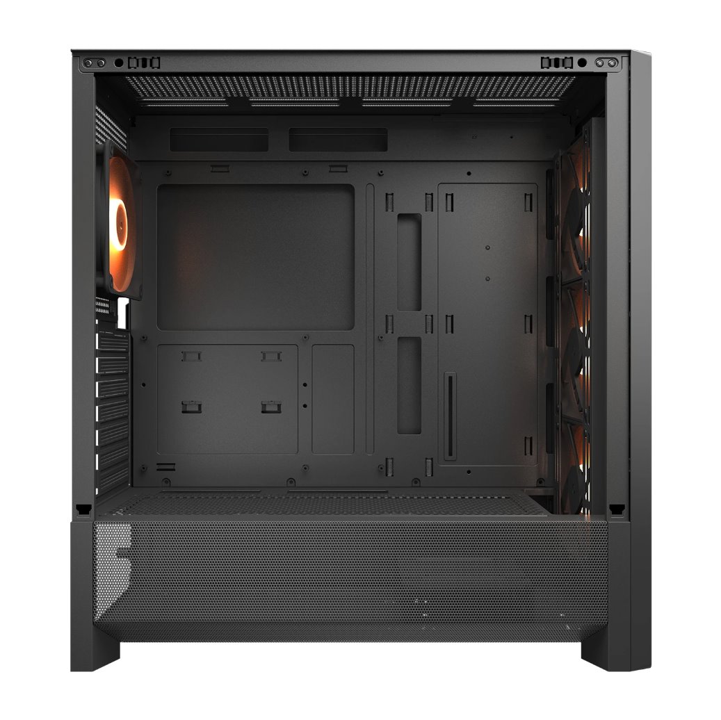 COUGAR PC skříň MX230 Black RGB Mid Tower Mesh Front Panel 4 x 120mm ARGB Fans TG Left Panel
