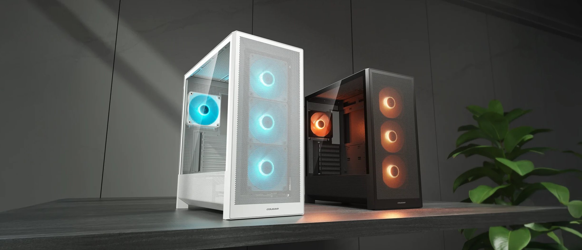 COUGAR PC skříň MX230 Black RGB Mid Tower Mesh Front Panel 4 x 120mm ARGB Fans TG Left Panel