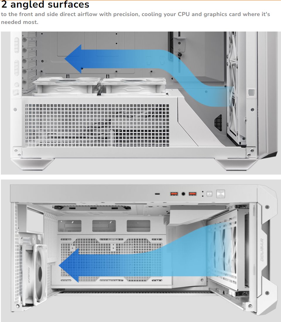 COUGAR PC skříň MX600 Black Full Tower Mesh Front Panel 3 x 140mm + 1 x 120mm Fans TG Left Panel