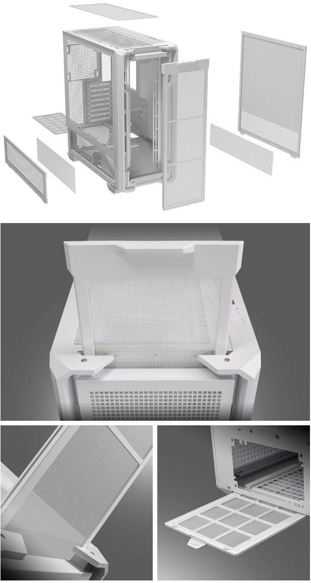 COUGAR PC skříň MX600 Black Full Tower Mesh Front Panel 3 x 140mm + 1 x 120mm Fans TG Left Panel