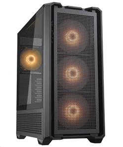 COUGAR PC skříň MX600 Black Mid Tower Mesh Front Panel 3 x 140mm + 1 x 120mm Fans Transparent Left Panel