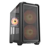 COUGAR PC skříň MX600 Black Mini Tower Mesh Front Panel 2 x 160mm + 1 x 120mm Fans TG Left Panel