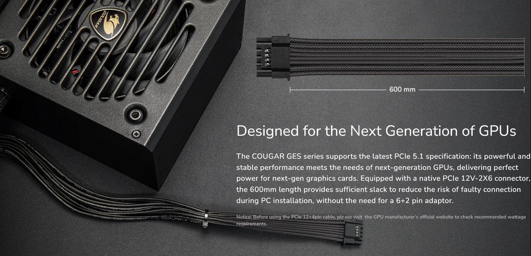 COUGAR PC zdroj GES 750W 80+ Gold