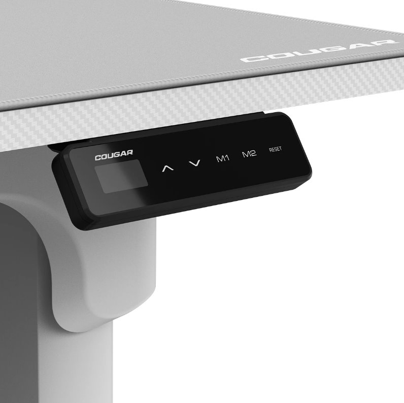 COUGAR stůl E-GRAV 160 WHITE elictric 1600 x 750 x 15 mm, 730~1180mm Silent Dual Motor Drive