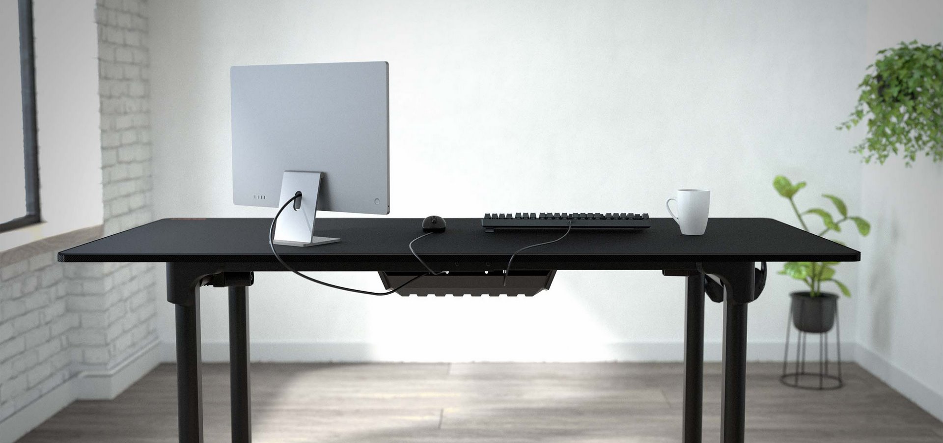 COUGAR stůl E-GRAV 180 BLACK elictric 1800 x 800 x 15 mm, 730~1180mm Silent Dual Motor Drive