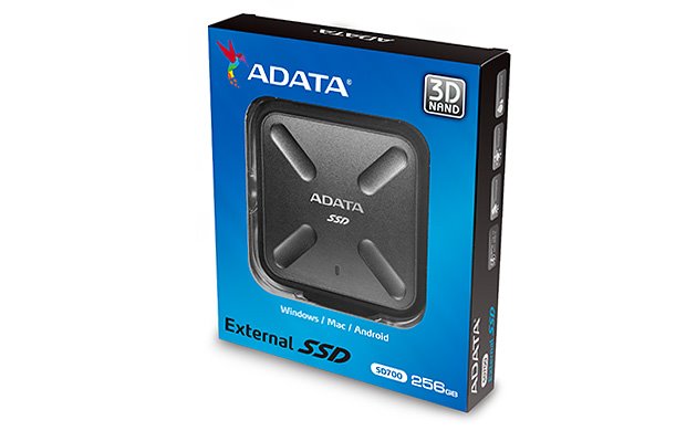ADATA externí SSD SD700 256GB USB 3.1 3D TLC (čtení/zápis: 440/430MB/s) Černá