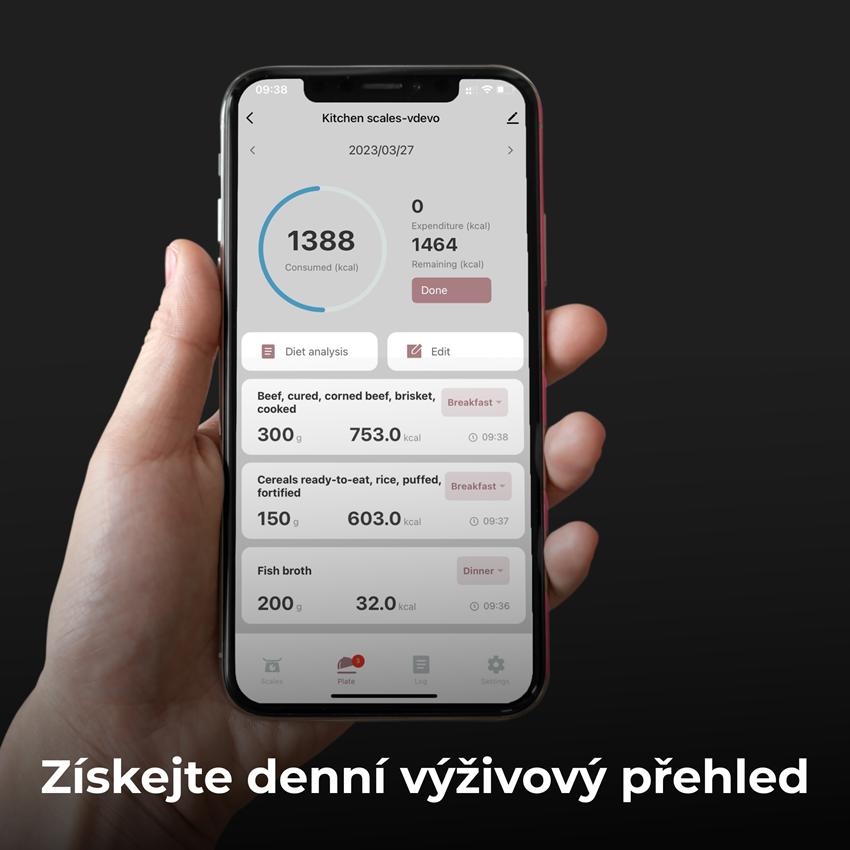 AENO Chytrá kuchyňská váha KS1 - 2g až 8kg s přesností na 1g, bluetooth, bílá