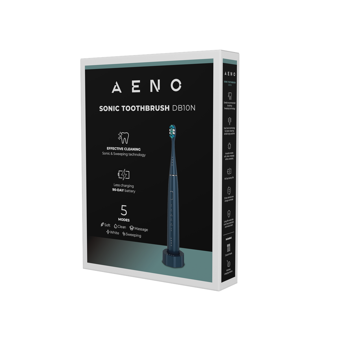 AENO Elektrický kartáček DB10N - 48600 RMP, 5 módů, 1400mAh, Tmavě modrá