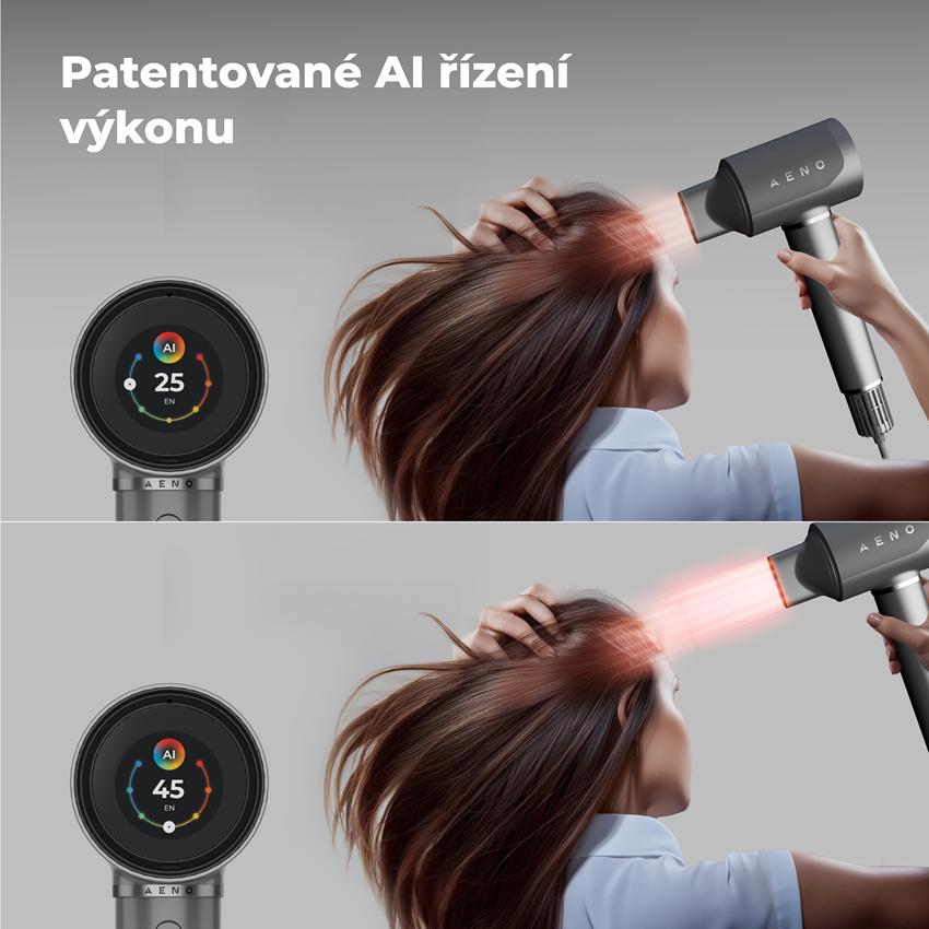AENO Fén na vlasy HD5 - barva šedá