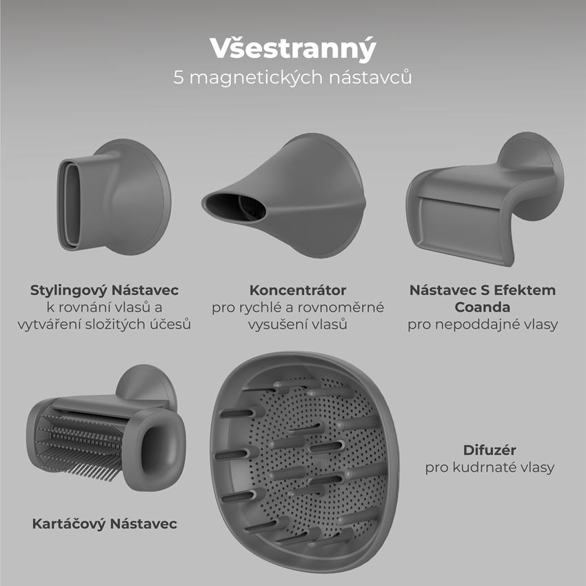 AENO Fén na vlasy HD5 - barva šedá