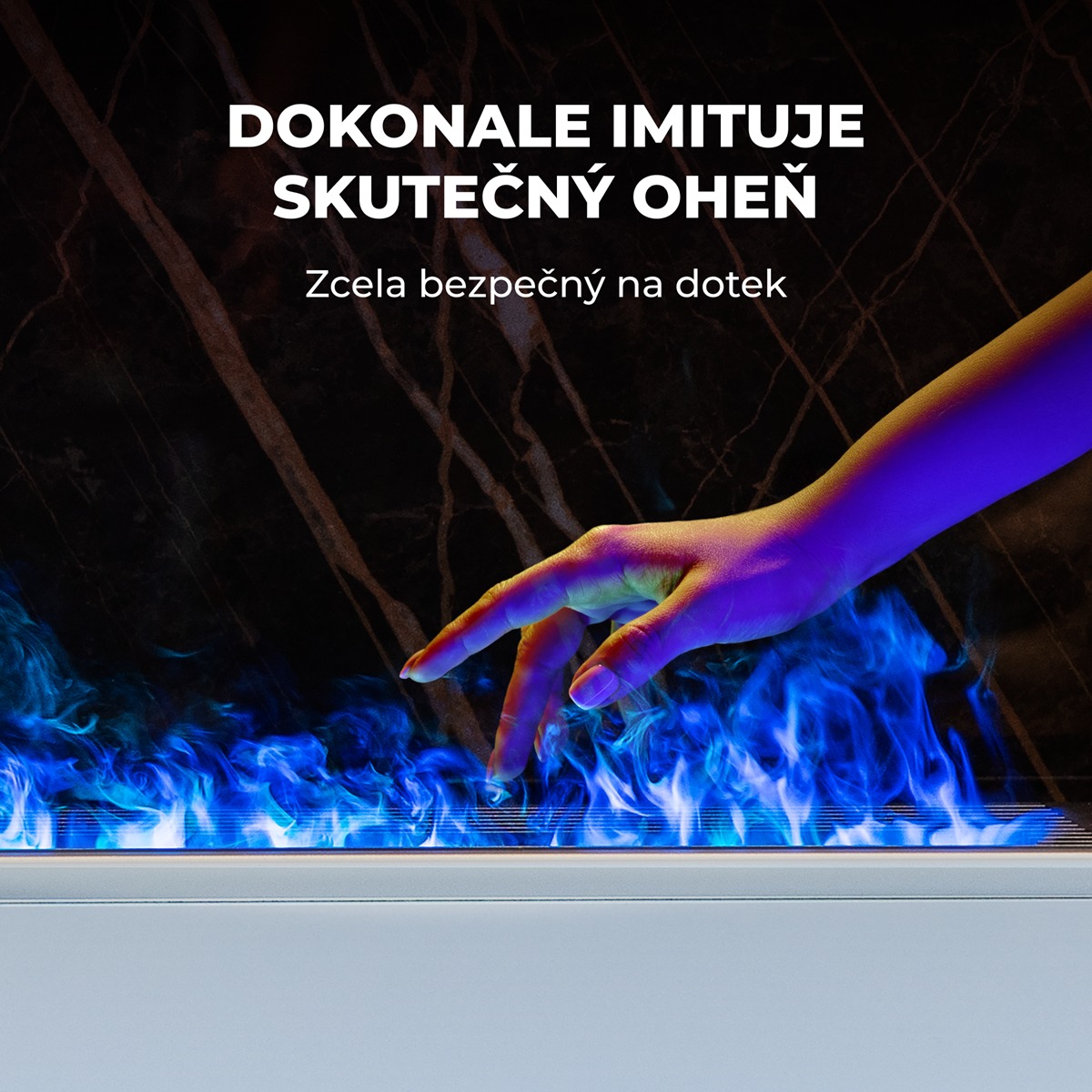 AENO FH1S Chytré Topení,konvekce + efekt plamene, 2000W, Bílá