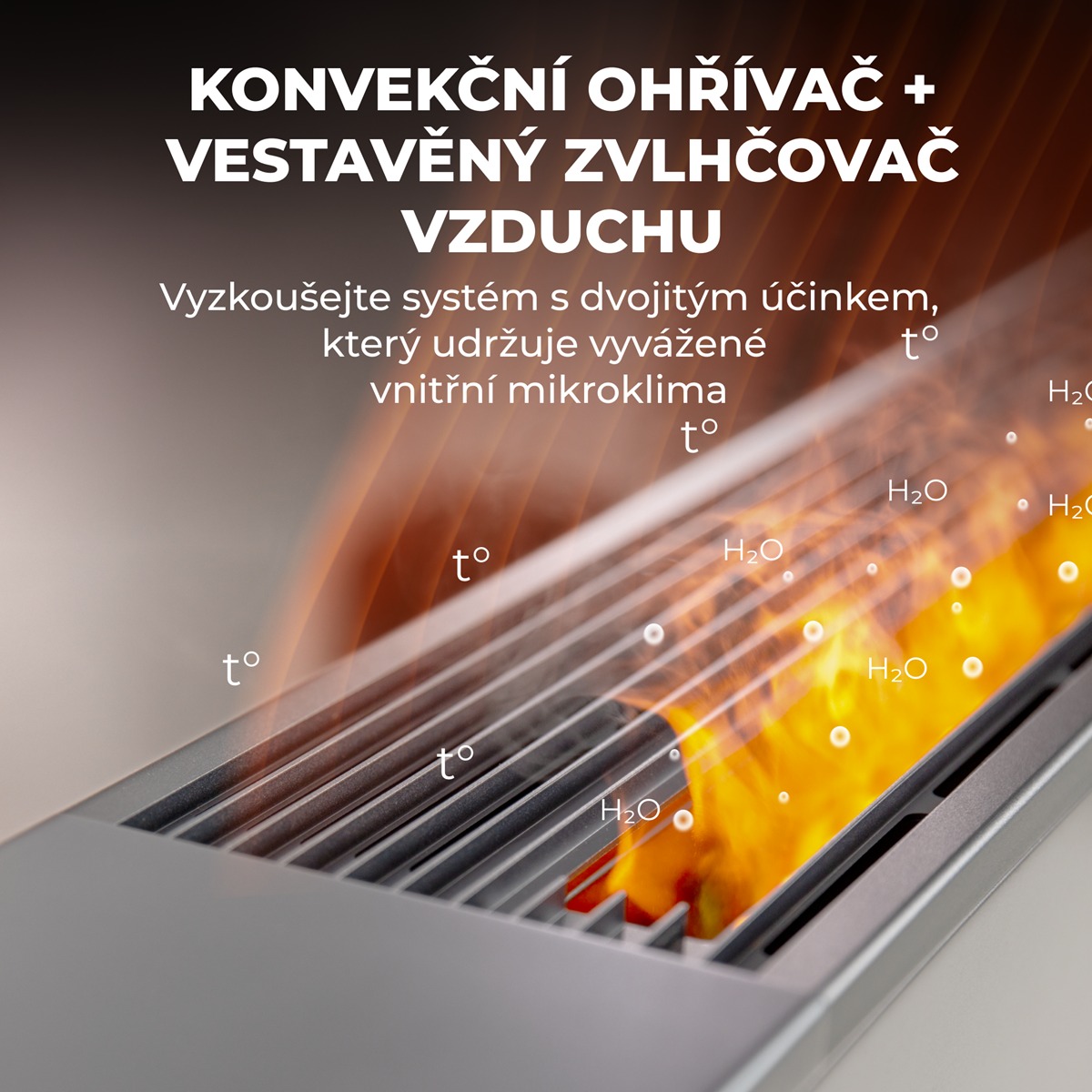 AENO FH1S Chytré Topení,konvekce + efekt plamene, 2000W, Bílá