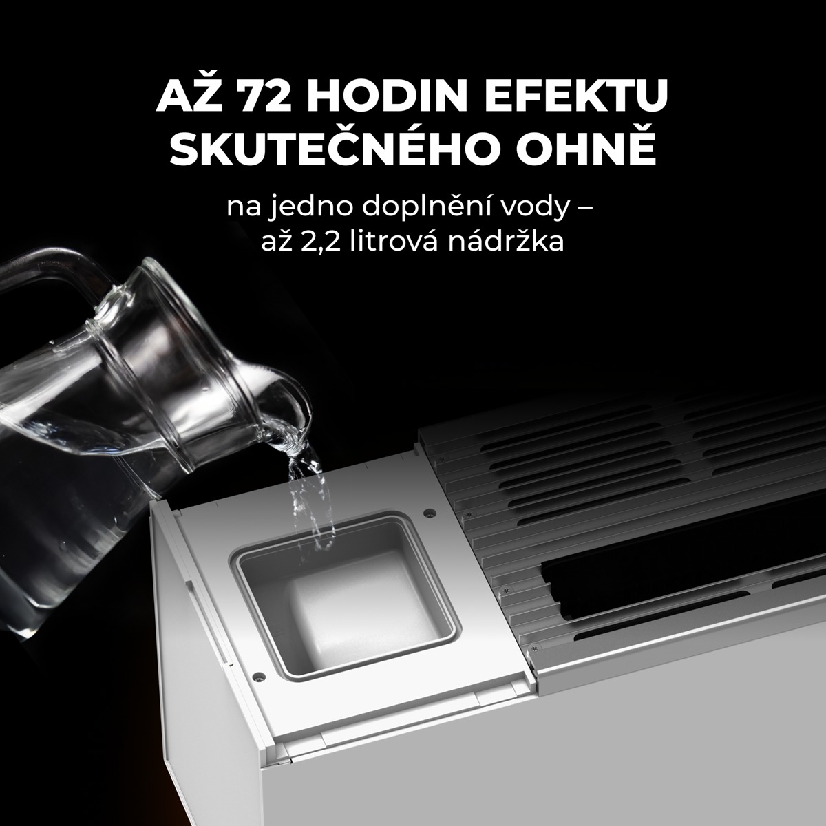 AENO FH1S Chytré Topení,konvekce + efekt plamene, 2000W, Bílá