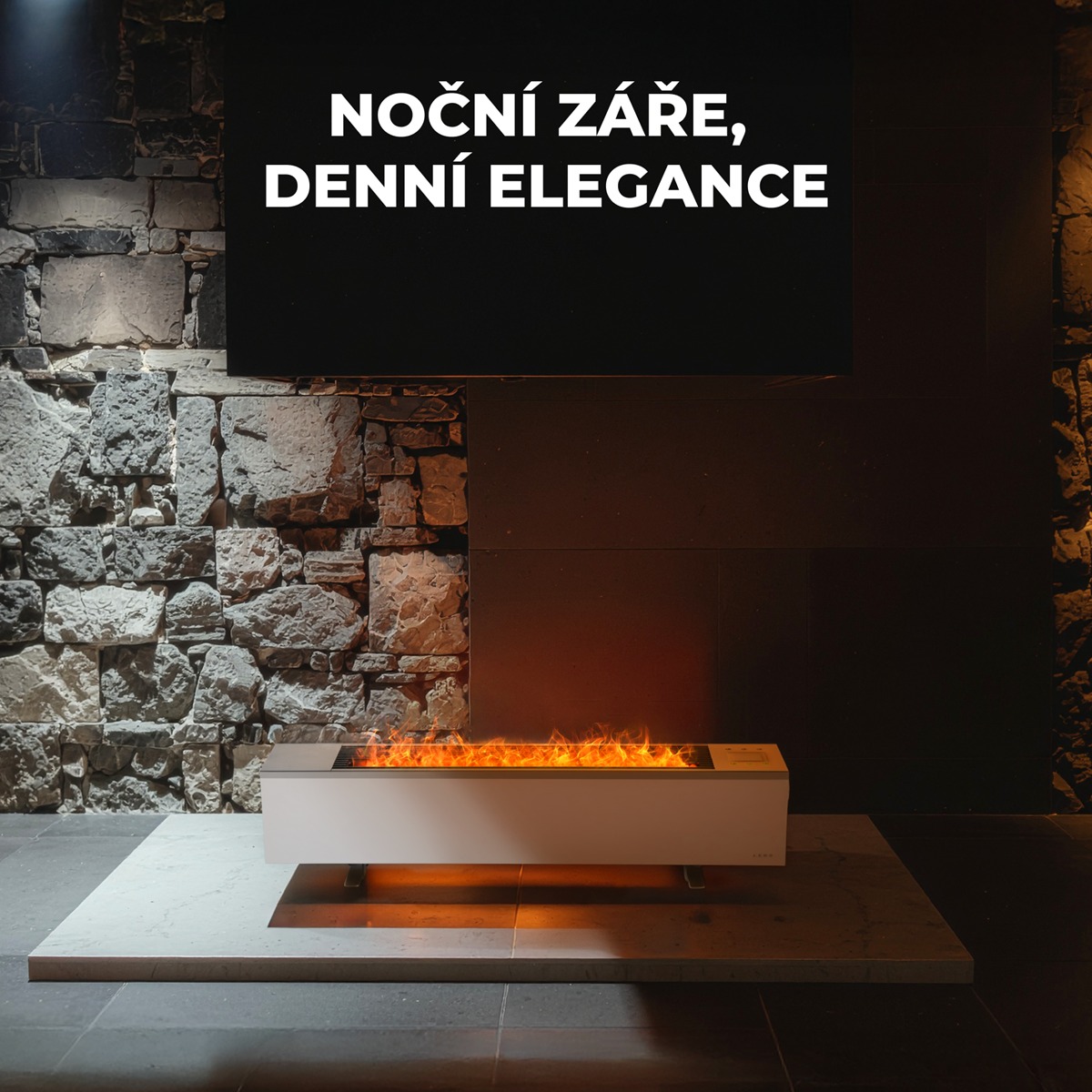 AENO FH1S Chytré Topení,konvekce + efekt plamene, 2000W, Bílá