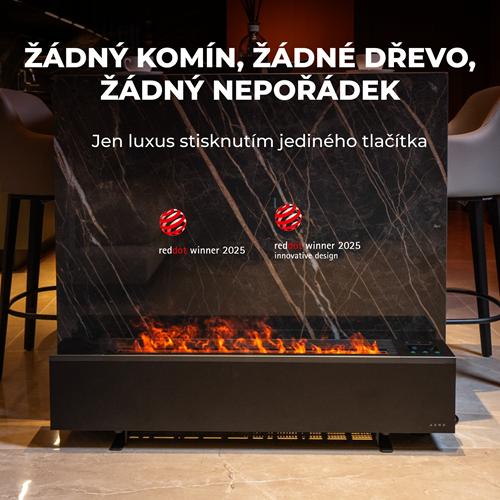 AENO FH2S Chytré Topení,konvekce + efekt plamene, 2000W, Černá