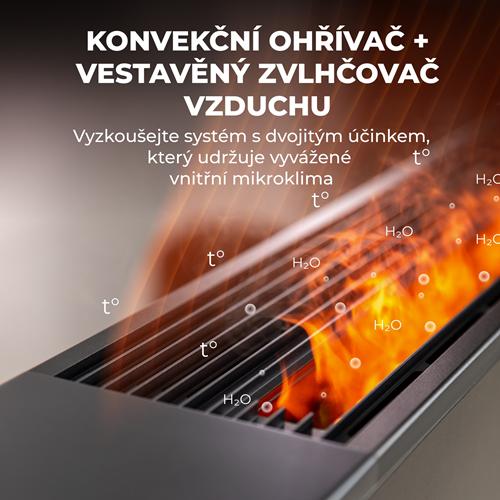 AENO FH2S Chytré Topení,konvekce + efekt plamene, 2000W, Černá